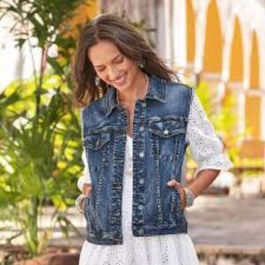 LOFT Denim Vest Size XS